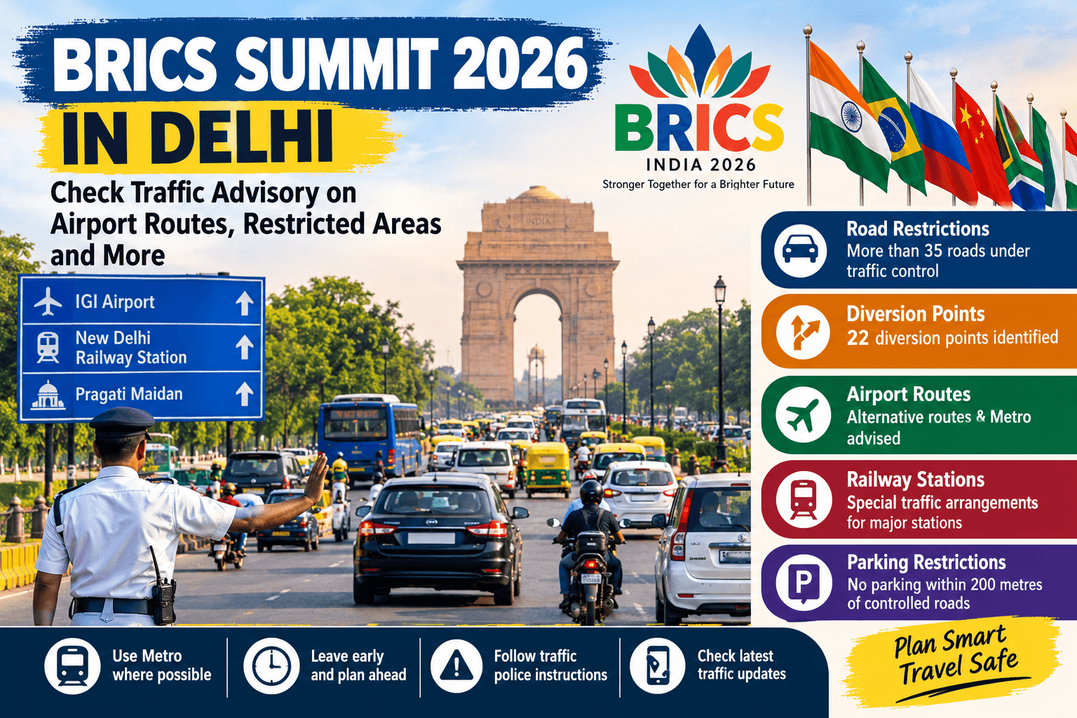 Delhi Traffic Alert for BRICS Summit 2026